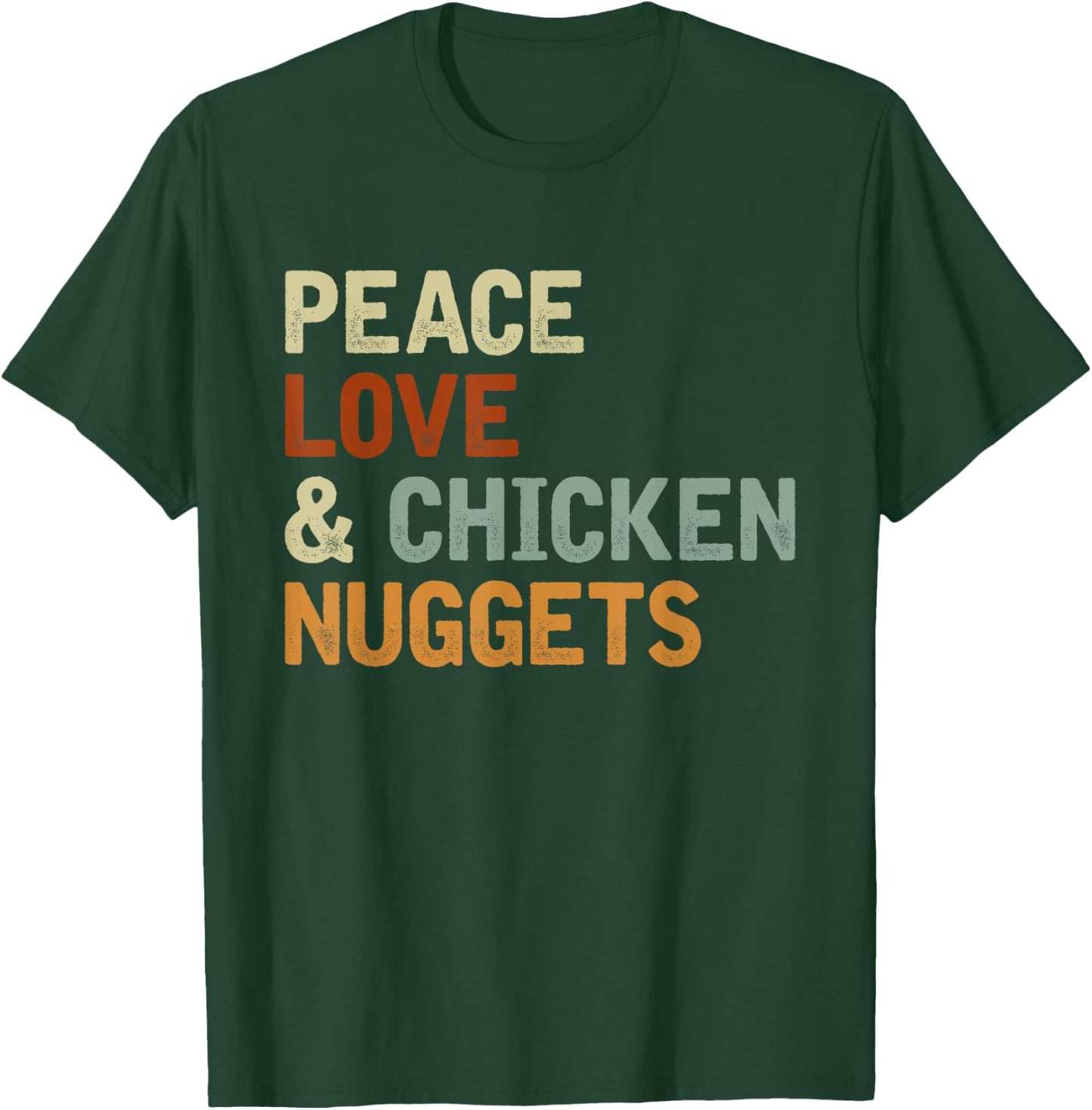 Funny Foodie Gift Fast Food Lover Hippie Chicken Nugget T-Shirt - T-Shirt | Forest