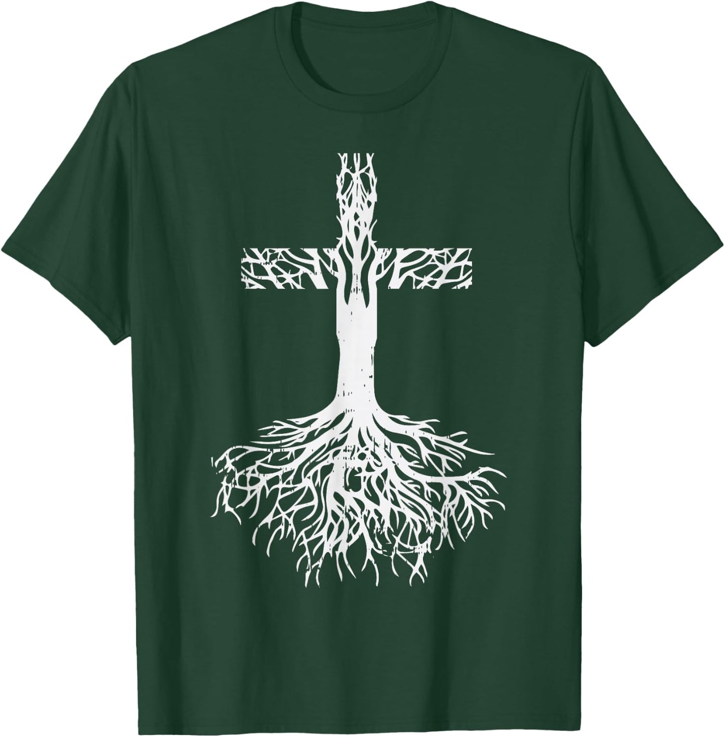 Cross Roots God Jesus Christ Faith Religious Christian Gift T-Shirt - T-Shirt | Forest