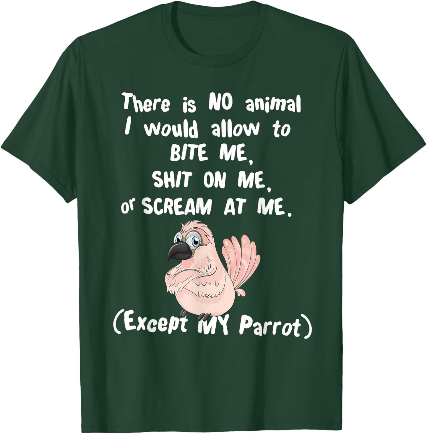 Moluccan Cockatoo Parrot Biting, Shitting, Screaming T-Shirt - T-Shirt | Forest