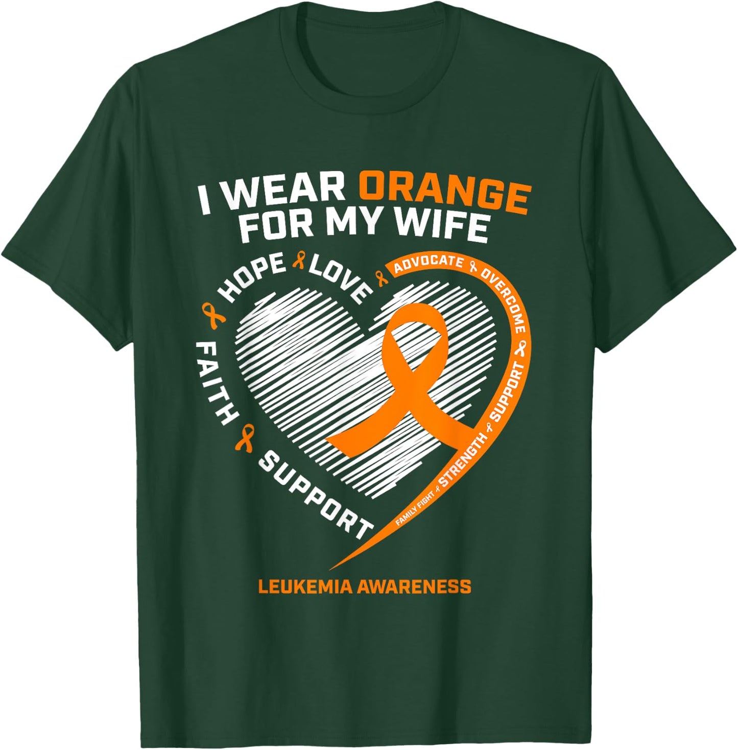 Men's Leukemia Awareness Shirts Wife Husband Leukemia T-Shirt - T-Shirt | Forest