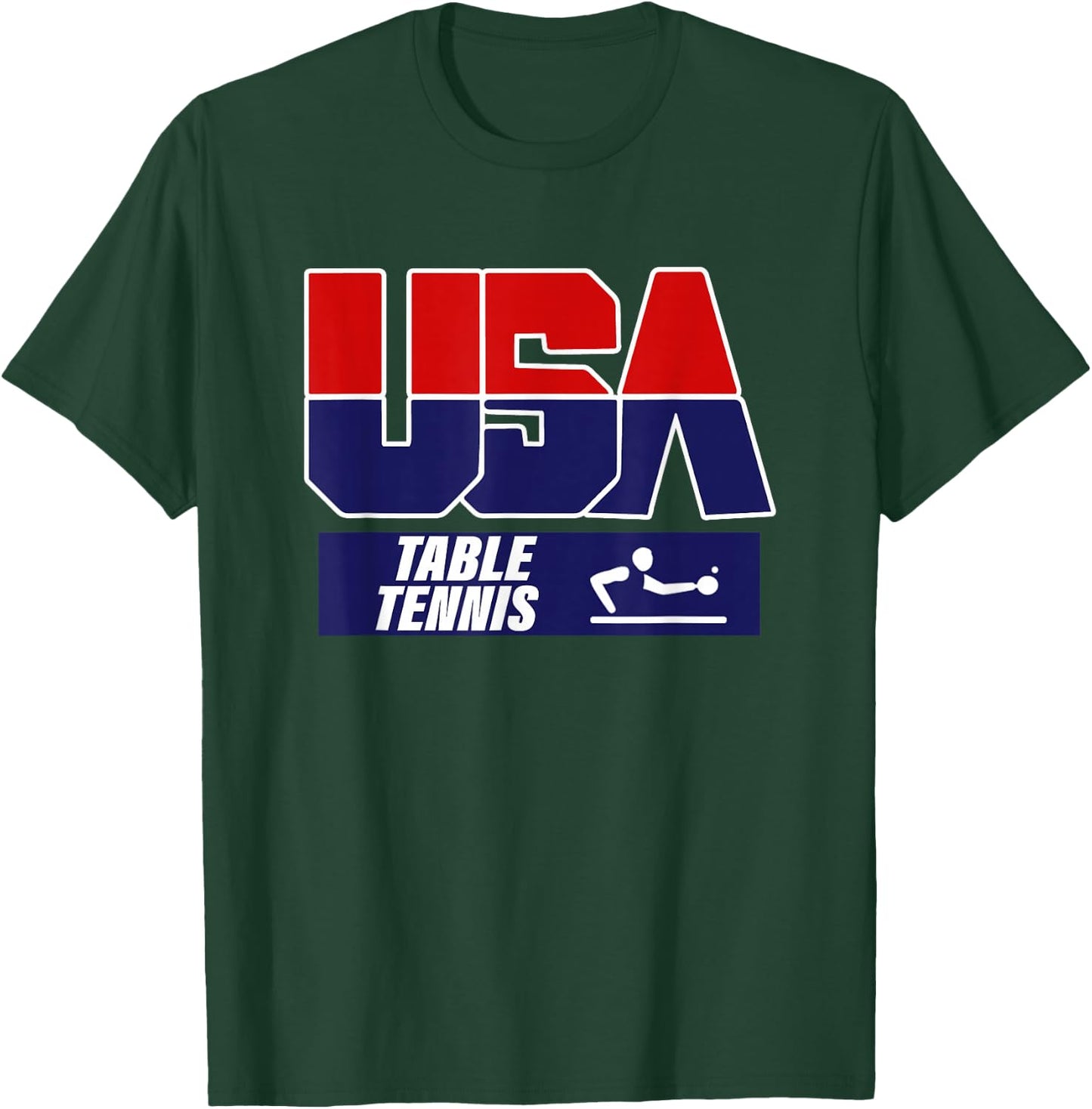 Table Tennis 2021 USA Team T-Shirt - T-Shirt | Forest