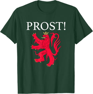 Prost Cheers In Luxembourgish Souvenir Flag Of Luxembourg T-Shirt - T-Shirt | Forest