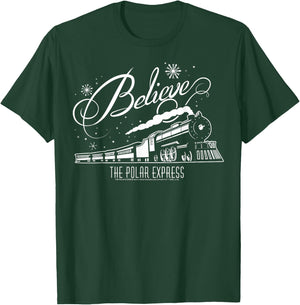 The Polar Express Believe Christmas Train & Snowflake Logo T-Shirt - T-Shirt | Forest