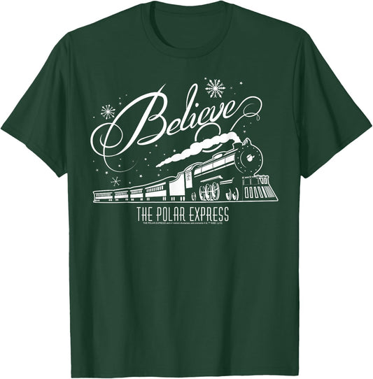 The Polar Express Believe Christmas Train & Snowflake Logo T-Shirt - T-Shirt | Forest
