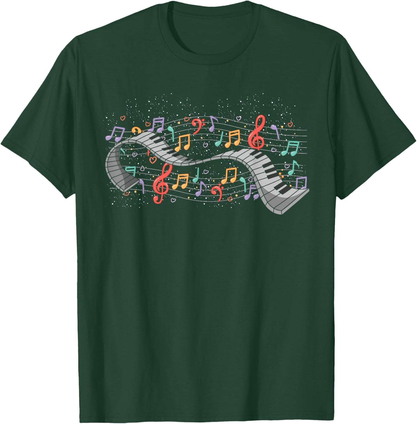 Colorful Music Notes Pianist Classical Music Piano T-Shirt - T-Shirt | Forest