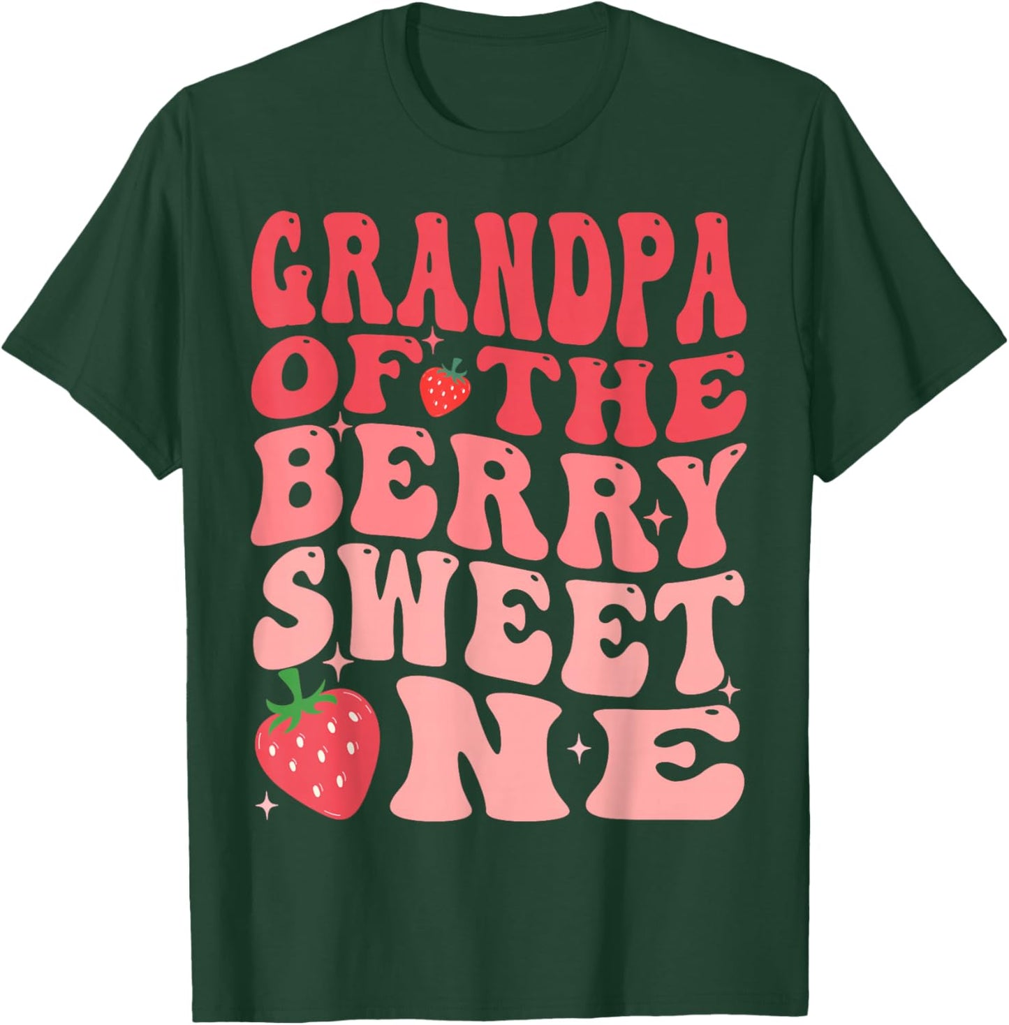 Grandpa Of The Berry Sweet One 1st Birthday Strawberry T-Shirt - T-Shirt | Forest