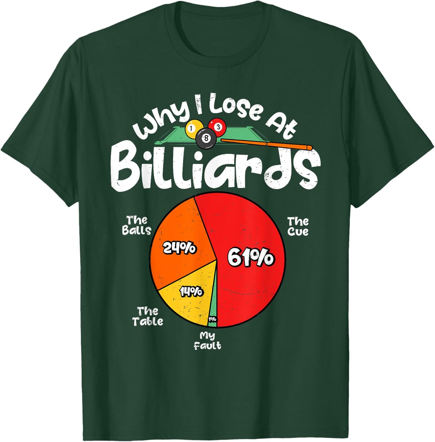 Why I Lose At Billiards Pool Player Sport Snooker Funny T-Shirt - T-Shirt | Forest