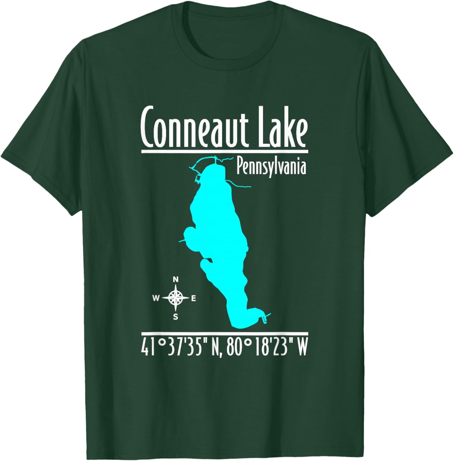 Modern Conneaut Lake - Pennsylvania T-Shirt - T-Shirt | Forest