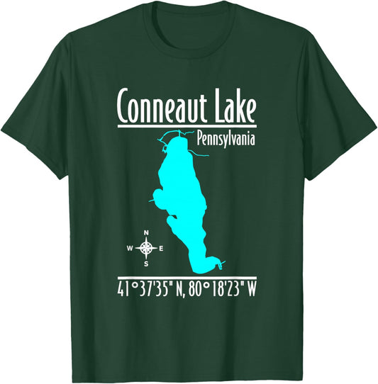 Modern Conneaut Lake - Pennsylvania T-Shirt - T-Shirt | Forest