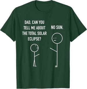 Total Solar Eclipse Stick Figure Humor Astrology Joke T-Shirt - T-Shirt | Forest