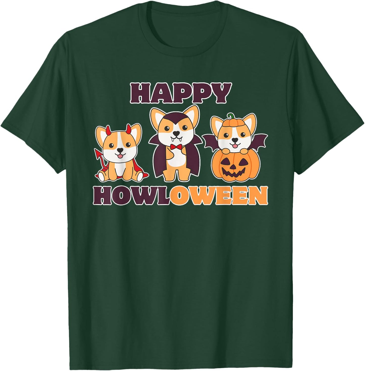 Corgi Happy Howloween Pumpkin Vampire Dogs Halloween T-Shirt - T-Shirt | Forest