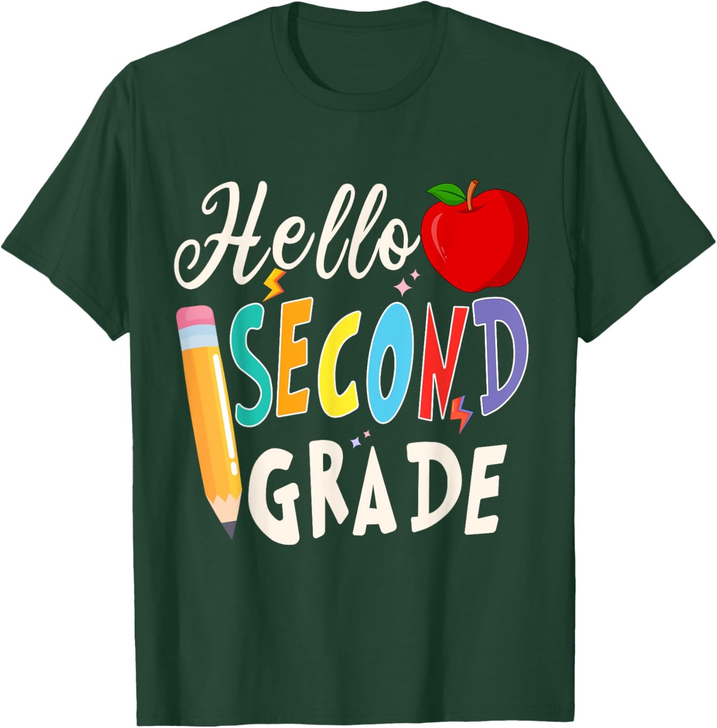 Hello Second Grade Team 2nd Grade Back to School Teacher kid T-Shirt - T-Shirt | Forest