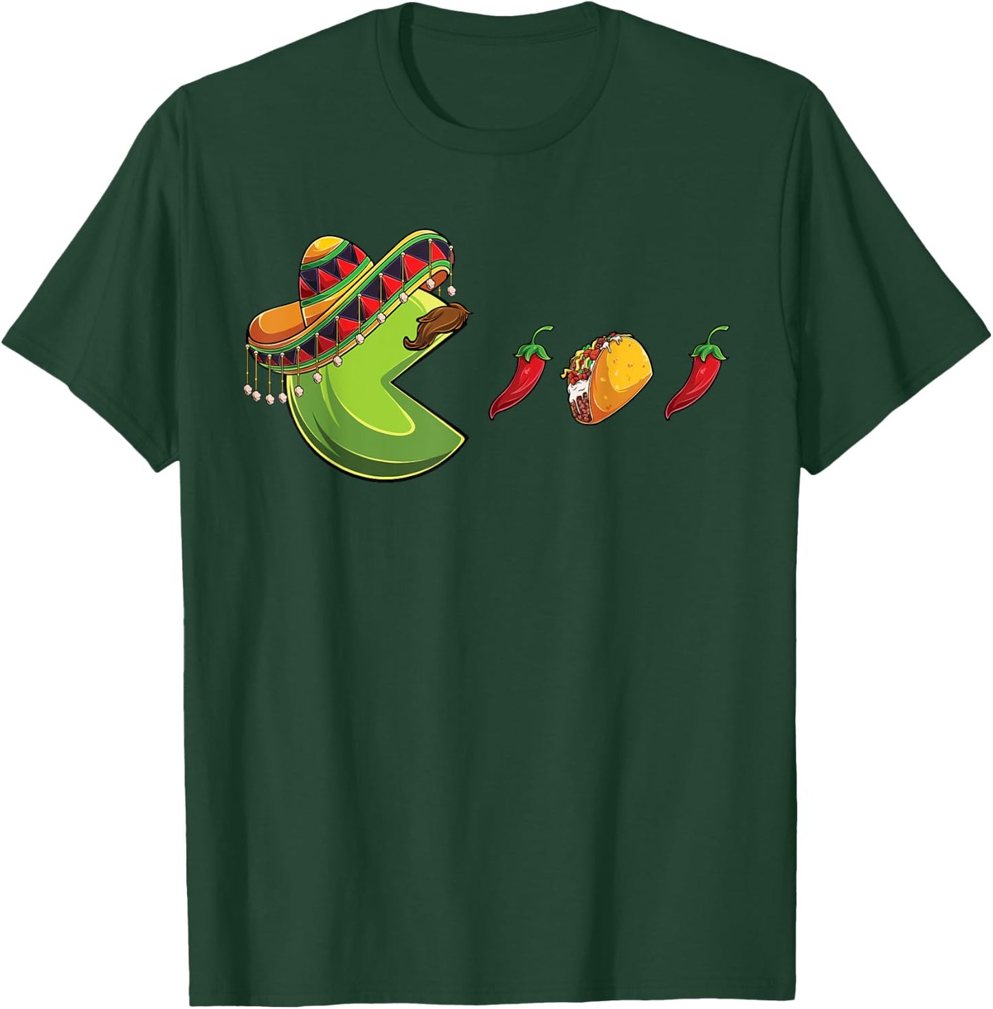 Funny eating Tacos Cinco de Mayo Boys Kids woman Men Mexican T-Shirt - T-Shirt | Forest