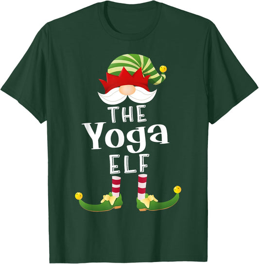 Yoga Elf Group Christmas Funny Pajama Party T-Shirt - T-Shirt | Forest