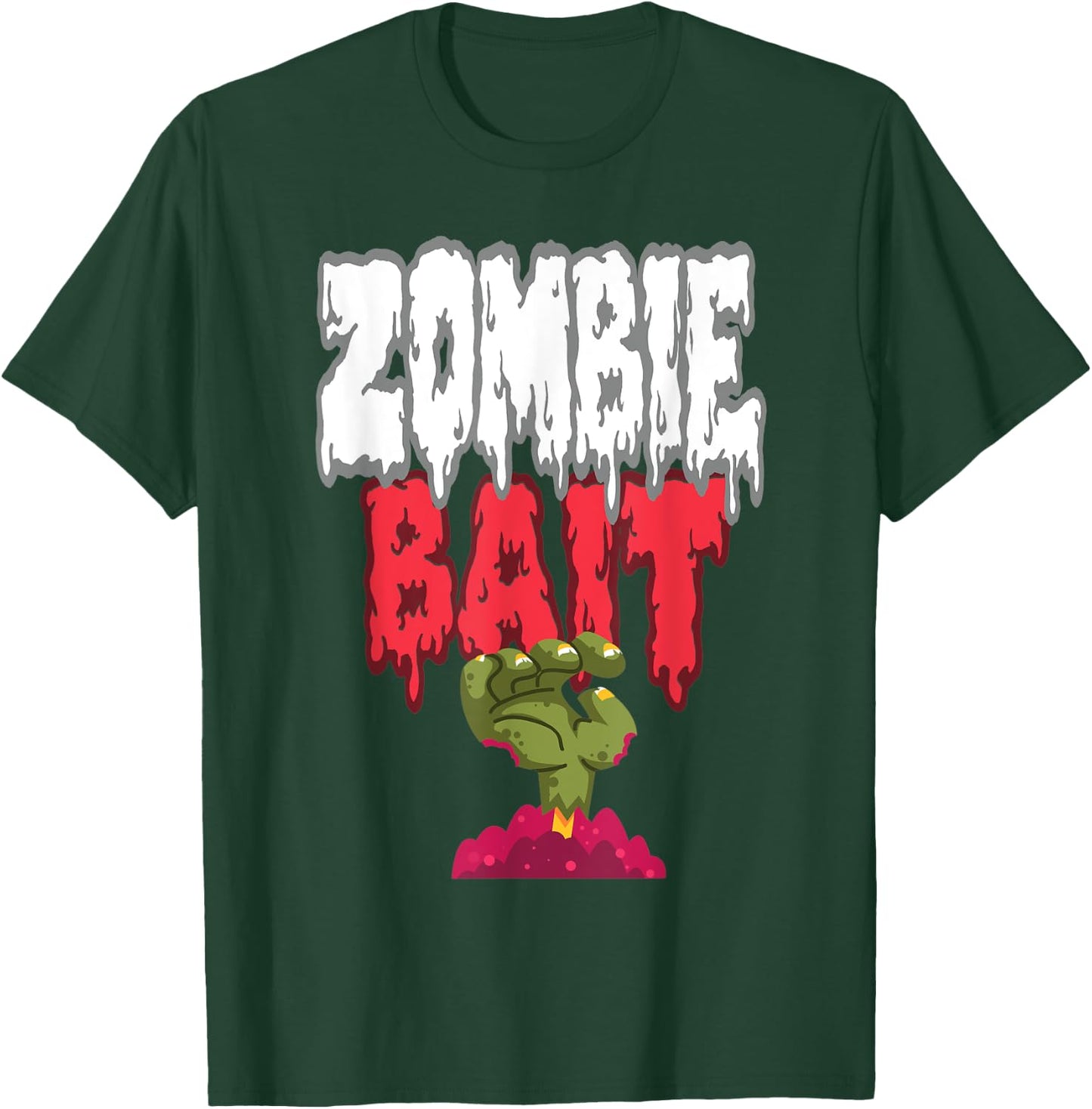 Zombie Bait Reaching From the Grave Funny Halloween Zombie T-Shirt - T-Shirt | Forest