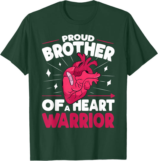 Proud Brother of a Heart Warrior Heart Health Awareness T-Shirt - T-Shirt | Forest