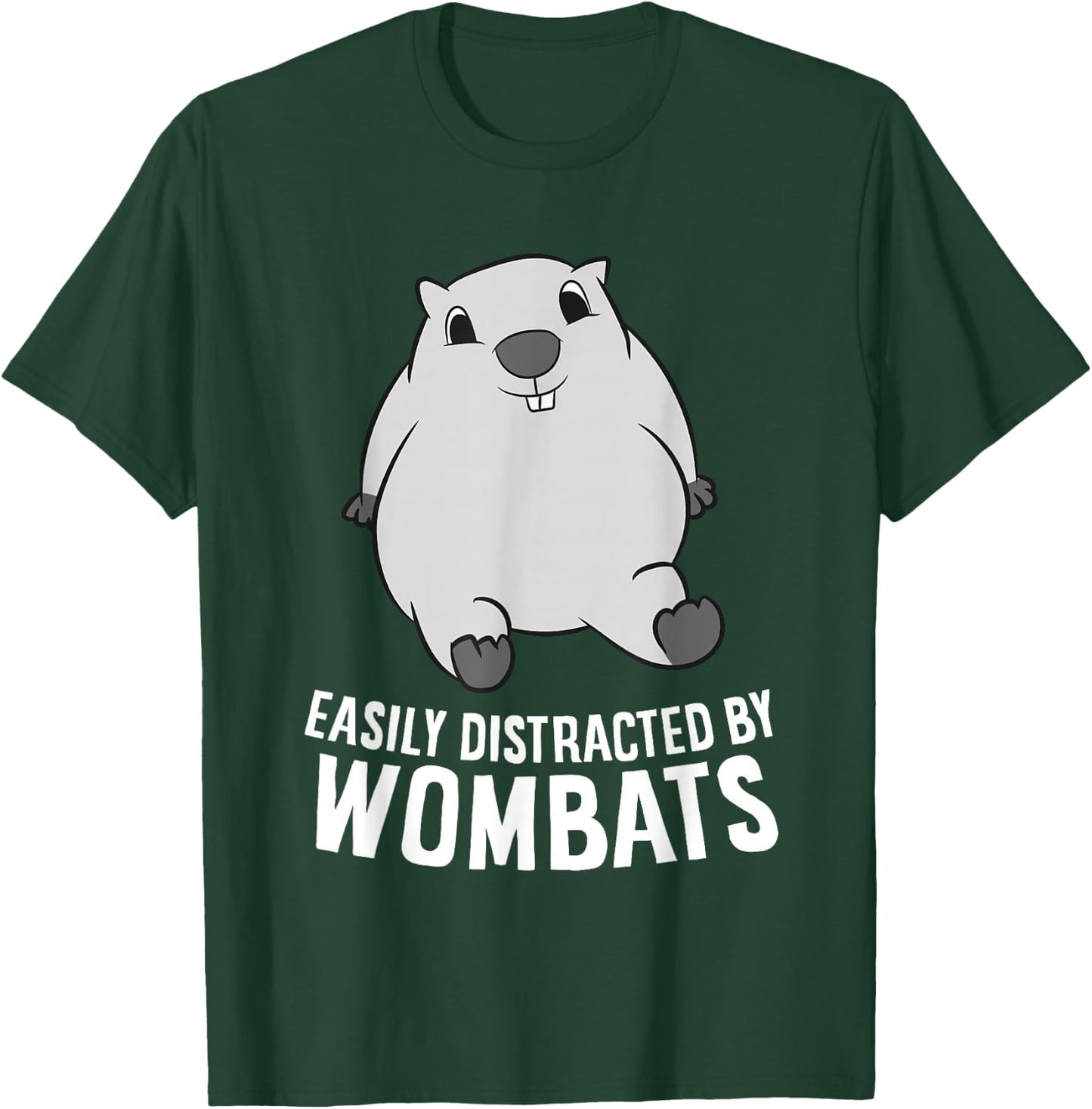 Easily Distracted By Wombats Cute Australian Animal Wombat T-Shirt - T-Shirt | Forest