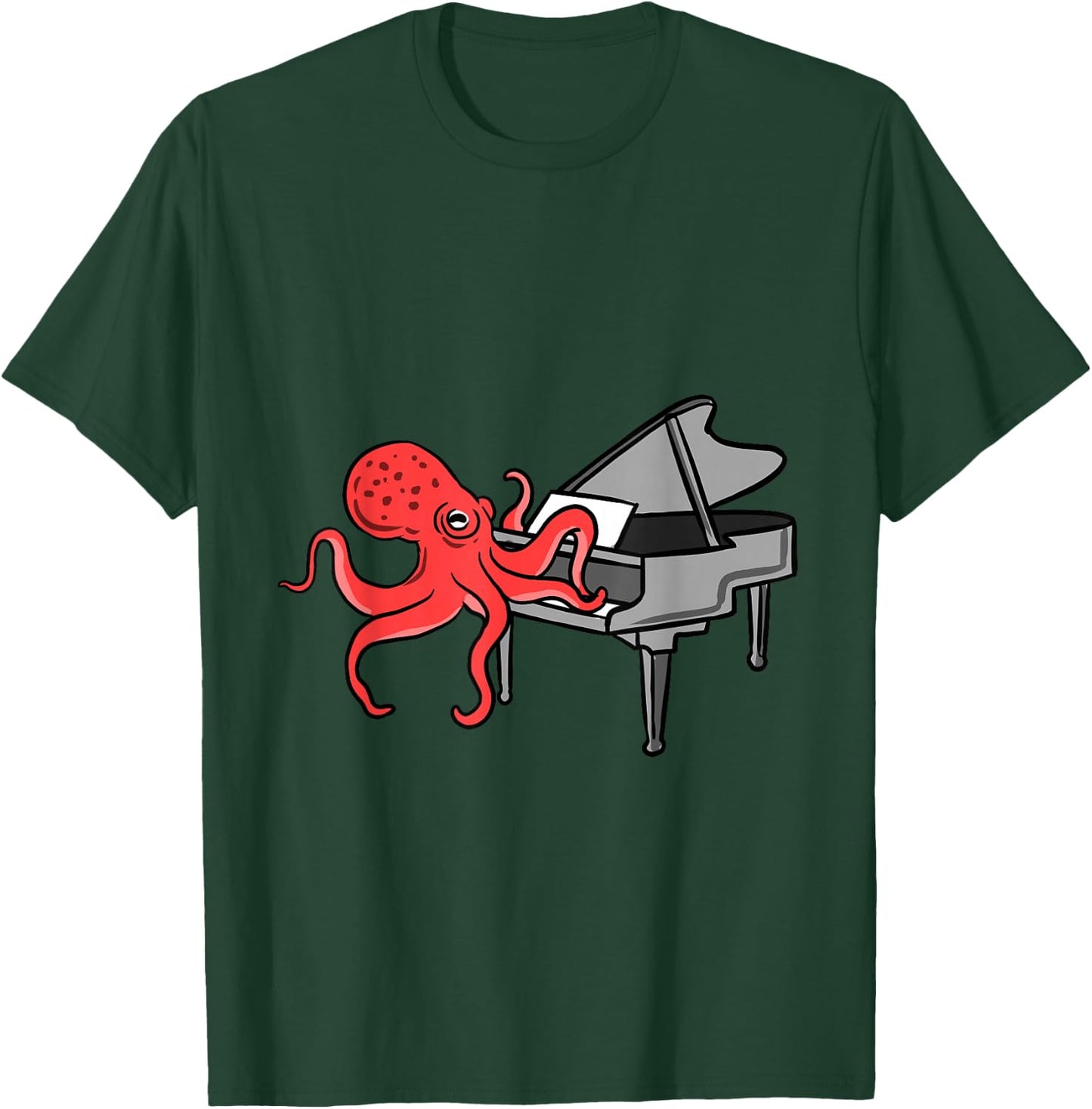 Octopus Playing Piano T-Shirt - T-Shirt | Forest