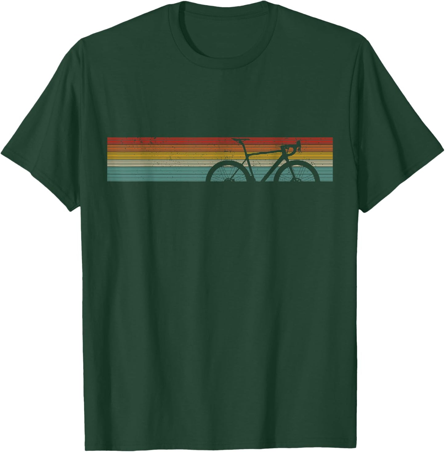 Vintage Road Bike Fixie Bicycle Road Cyclist Retro Cycling T-Shirt - T-Shirt | Forest