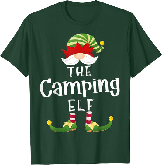Camping Elf Group Christmas Funny Pajama Party T-Shirt - T-Shirt | Forest