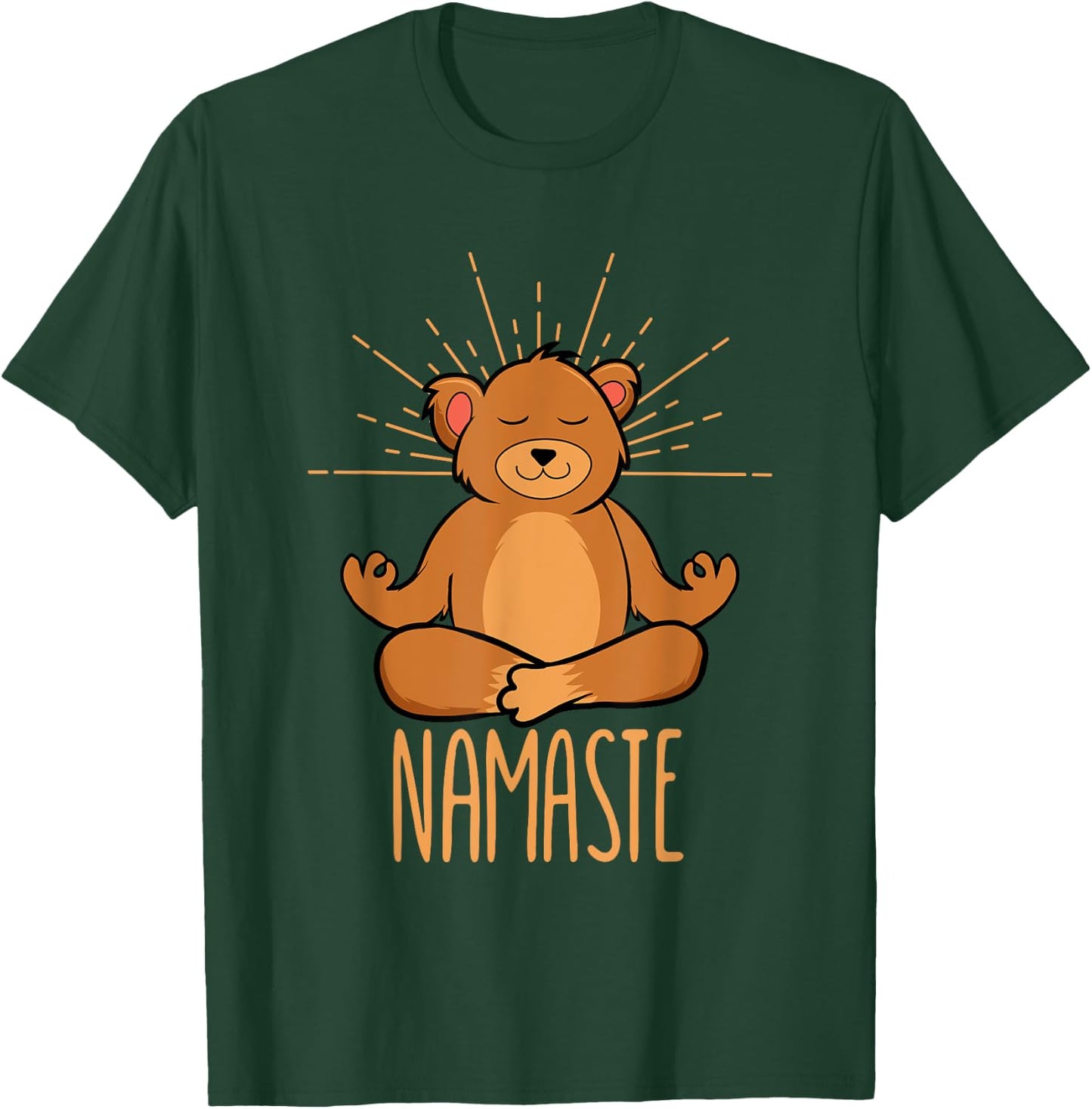 Funny Namaste Bear Meditation Yoga Pose Cute Bear Lover T-Shirt - T-Shirt | Forest