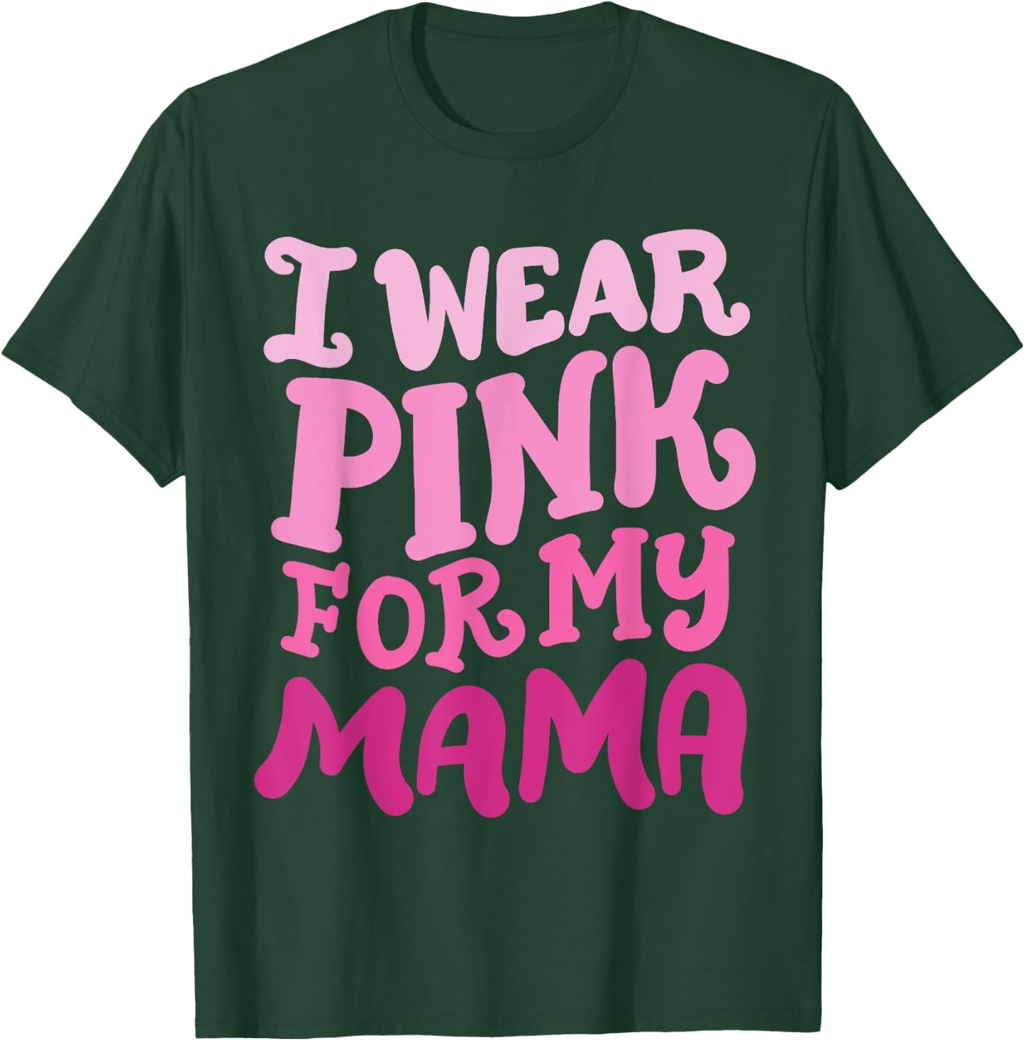 Breast Cancer Awareness Wear Pink For My Mama Groovy Retro T-Shirt - T-Shirt | Forest