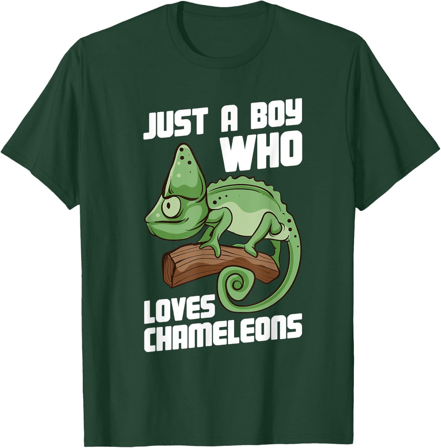 Just a Boy Who Loves Chameleons Cute Lizard Chameleon T-Shirt - T-Shirt | Forest
