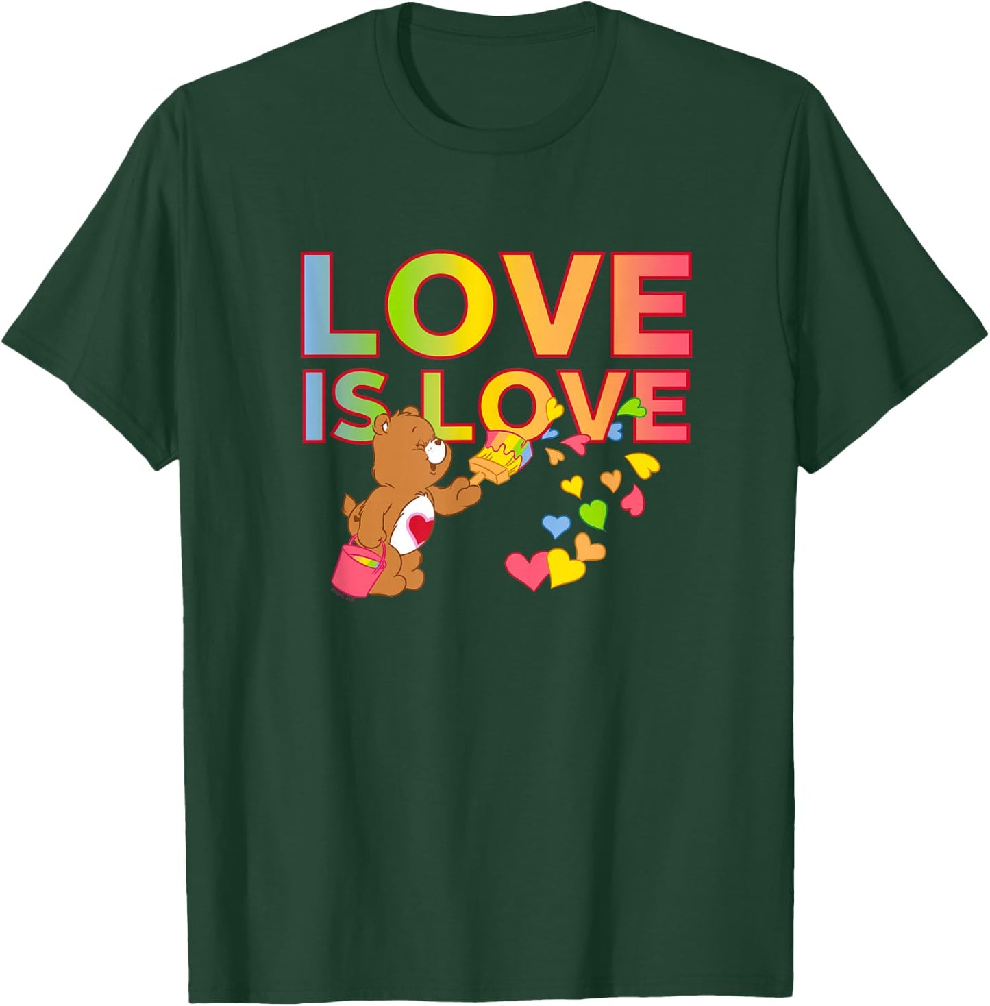 Care Bears Love is Love Hearts Cheer Bear Retro Cartoon T-Shirt - T-Shirt | Forest