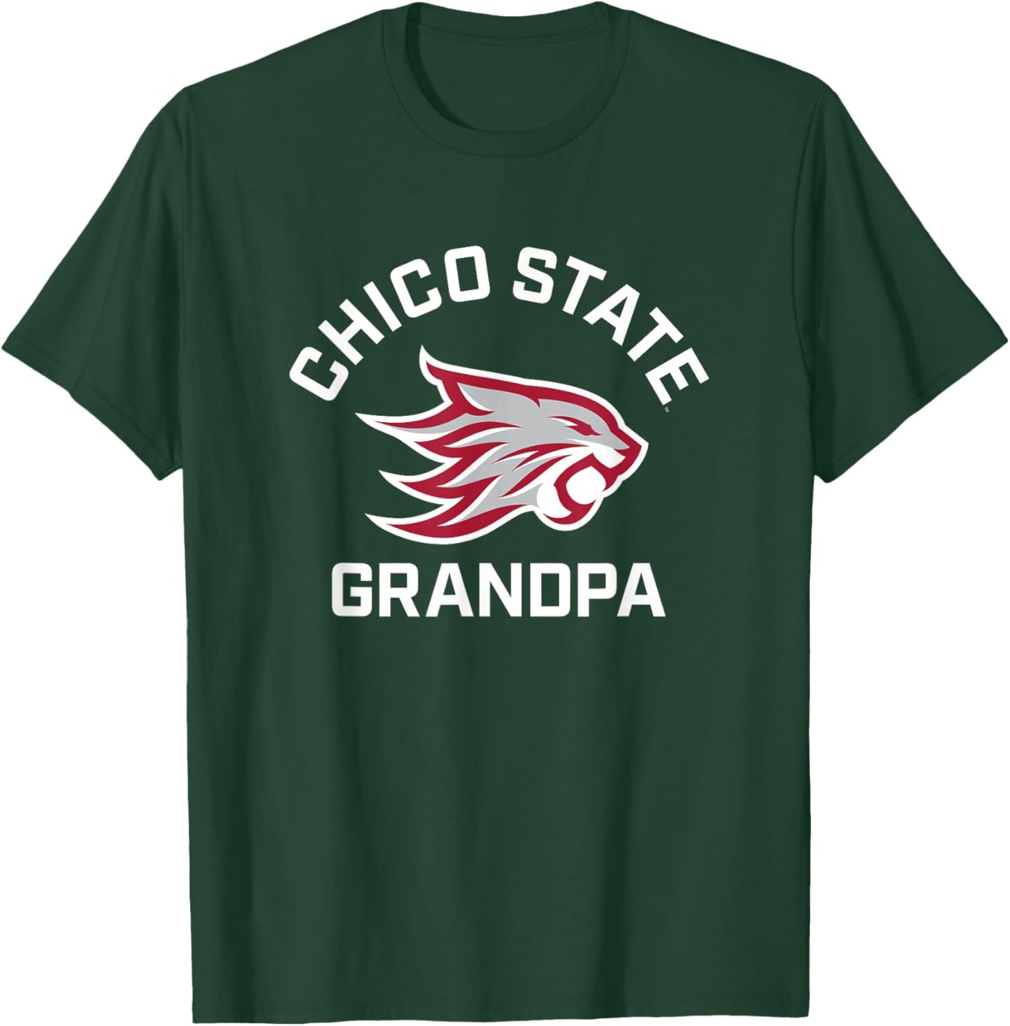 Chico State Wildcats Arched Grandpa T-Shirt - T-Shirt | Forest