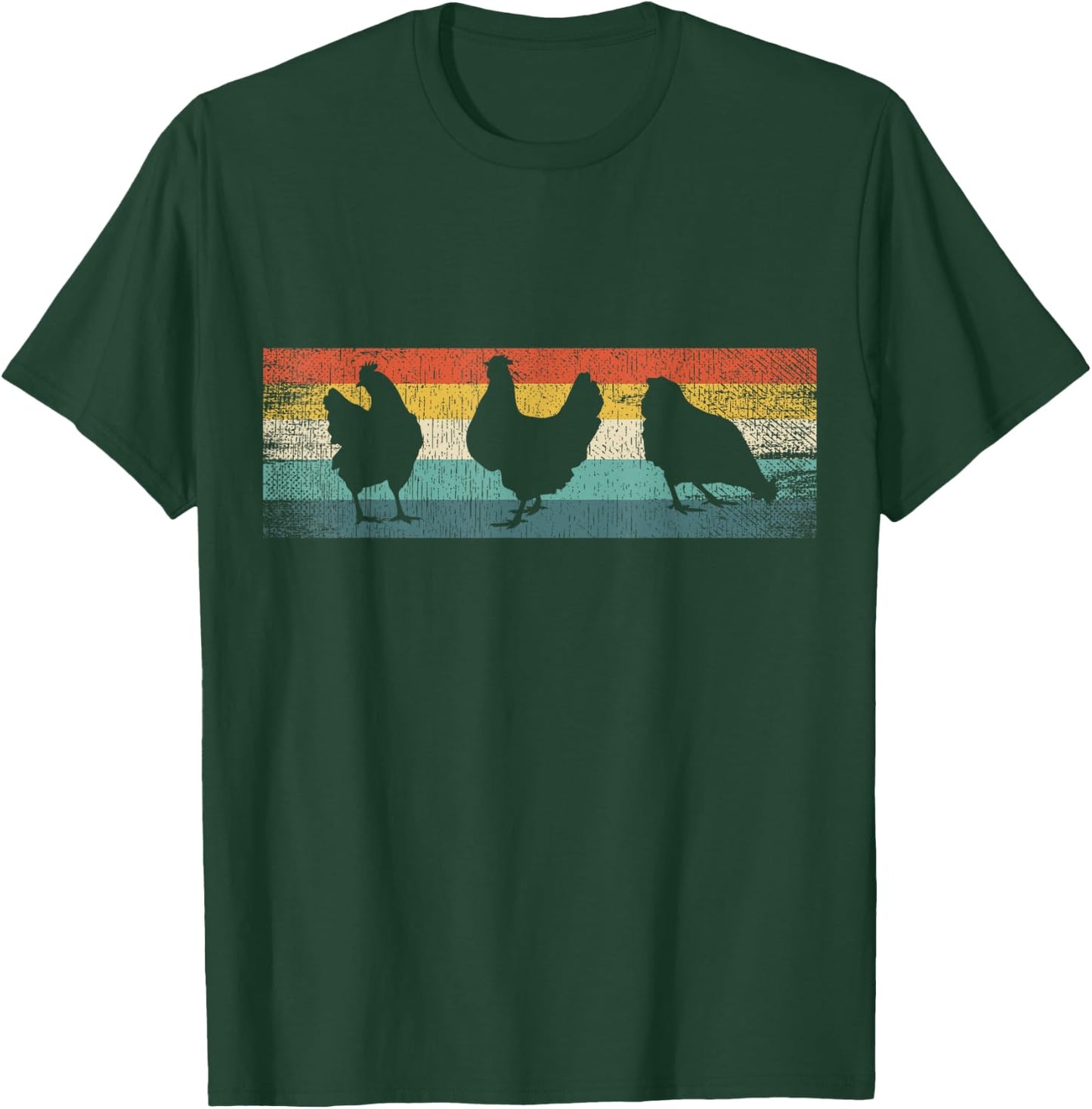 Vintage 70s 80s Retro Poultry Farmer Chicken T-Shirt - T-Shirt | Forest