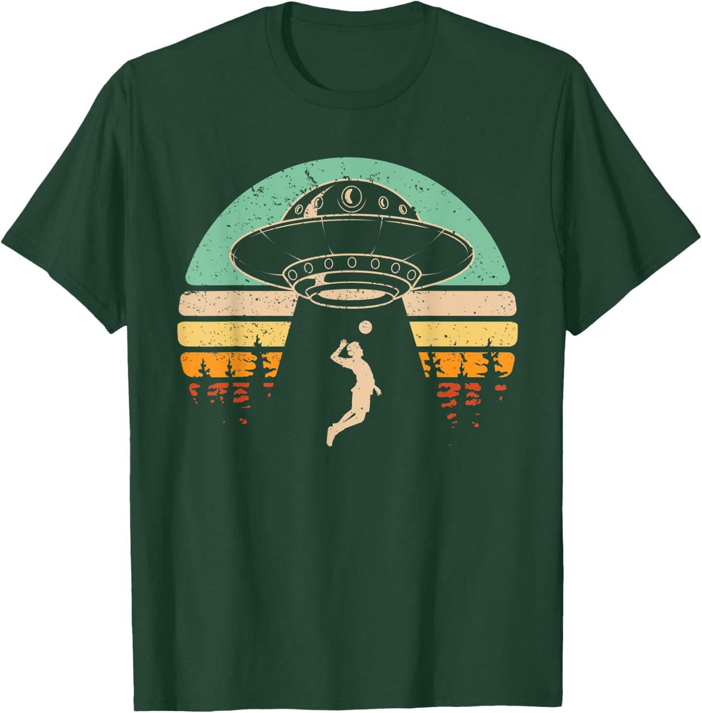 Alien Abduction Funny Volleyball Gift Alien Spaceship Sports T-Shirt - T-Shirt | Forest