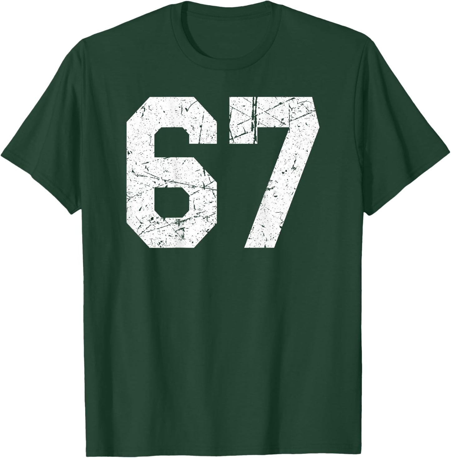 Number #67 Jersey Uniform Athletic Style Sports Graphic T-Shirt - T-Shirt | Forest