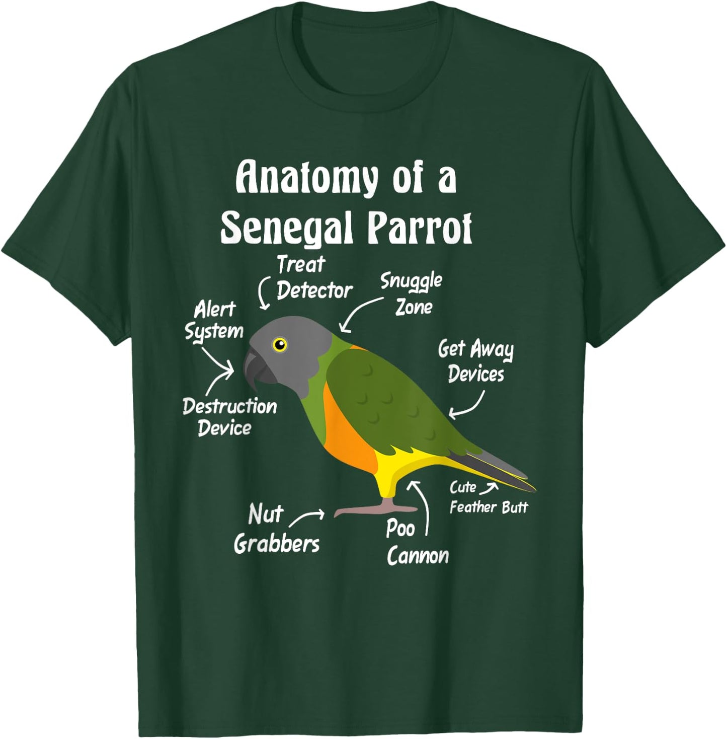 Anatomy of a Senegal Parrot T-Shirt - T-Shirt | Forest