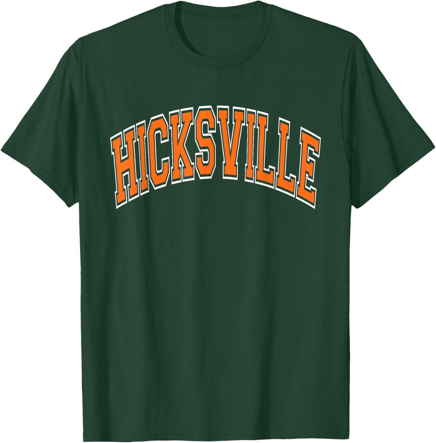 Hicksville Arched Orange Text T-Shirt - T-Shirt | Forest
