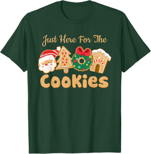 I'm Just Here For The Cookies Santa Christmas Cookies Baking T-Shirt - T-Shirt | Forest