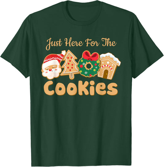 I'm Just Here For The Cookies Santa Christmas Cookies Baking T-Shirt - T-Shirt | Forest