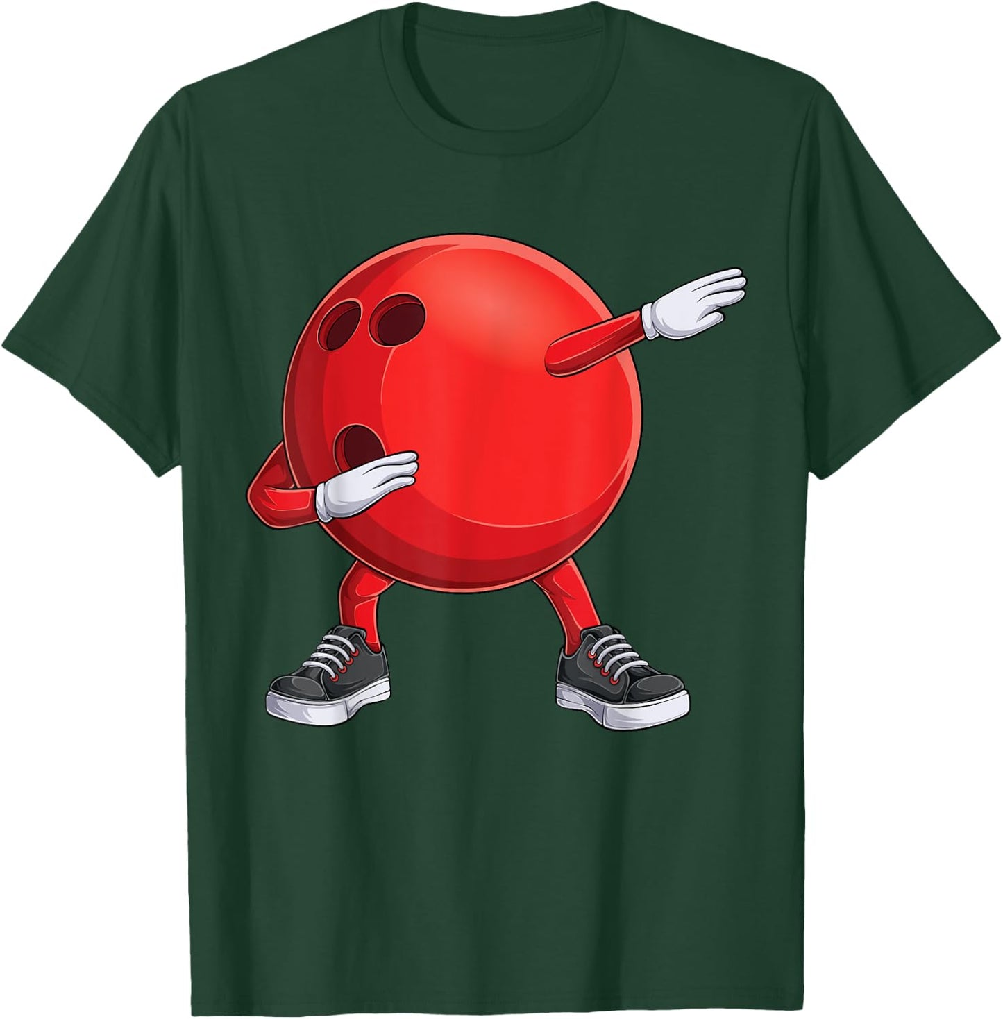 Funny Dab Bowling Ball Bowler Bowling Player Kids Boys Men T-Shirt - T-Shirt | Forest