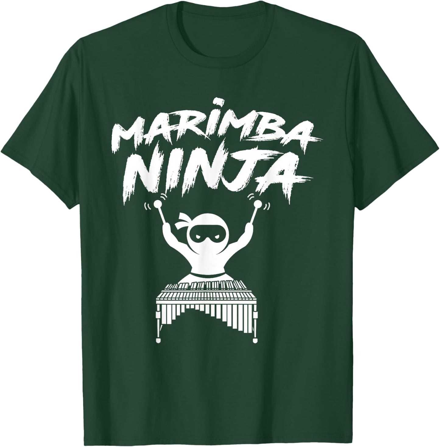 Marimba Ninja Funny Marching Band Percussion Gift Men Boys T-Shirt - T-Shirt | Forest