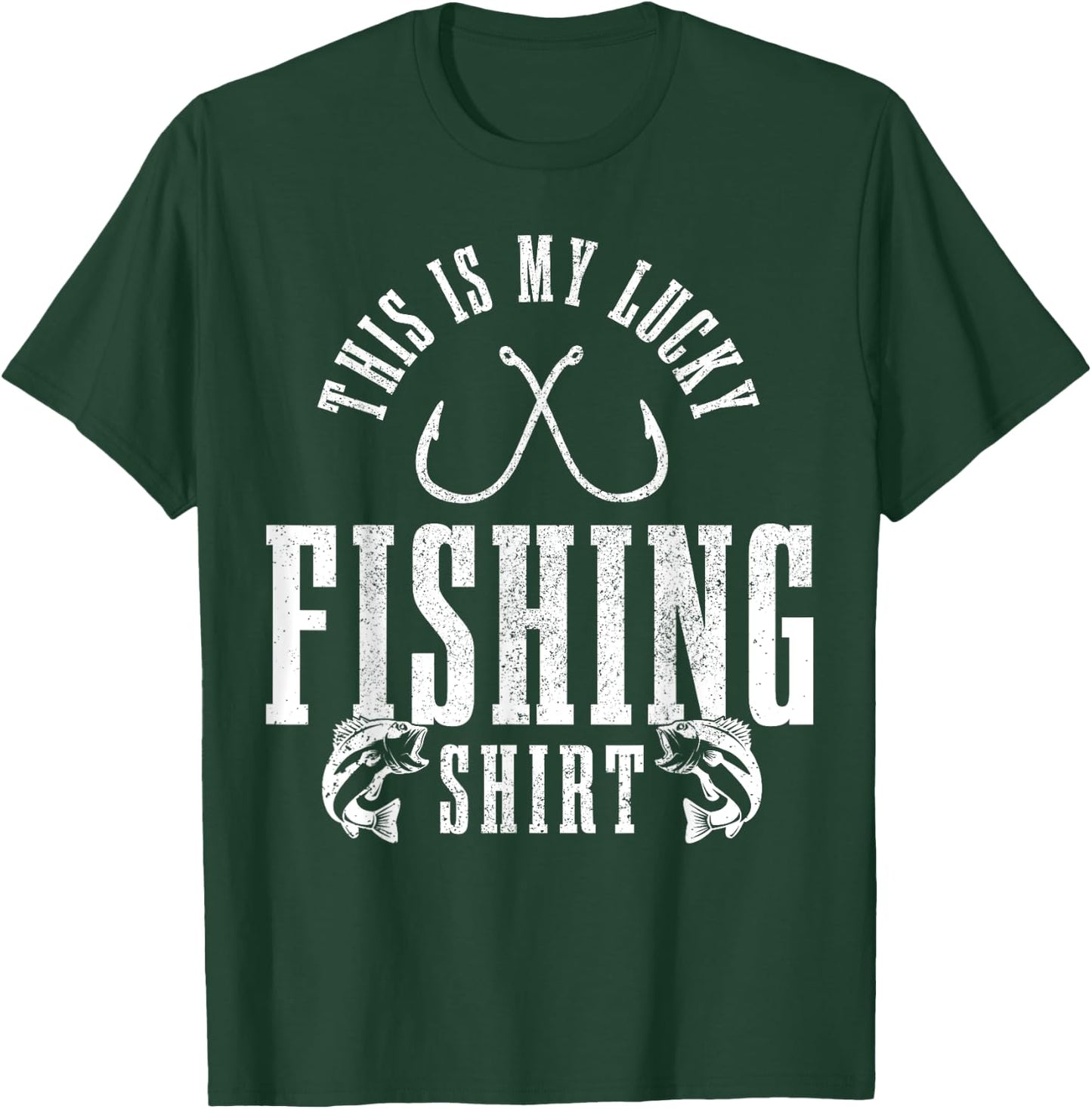 Fishing Saying Angler Gift This Is My Lucky Fishing T-Shirt - T-Shirt | Forest
