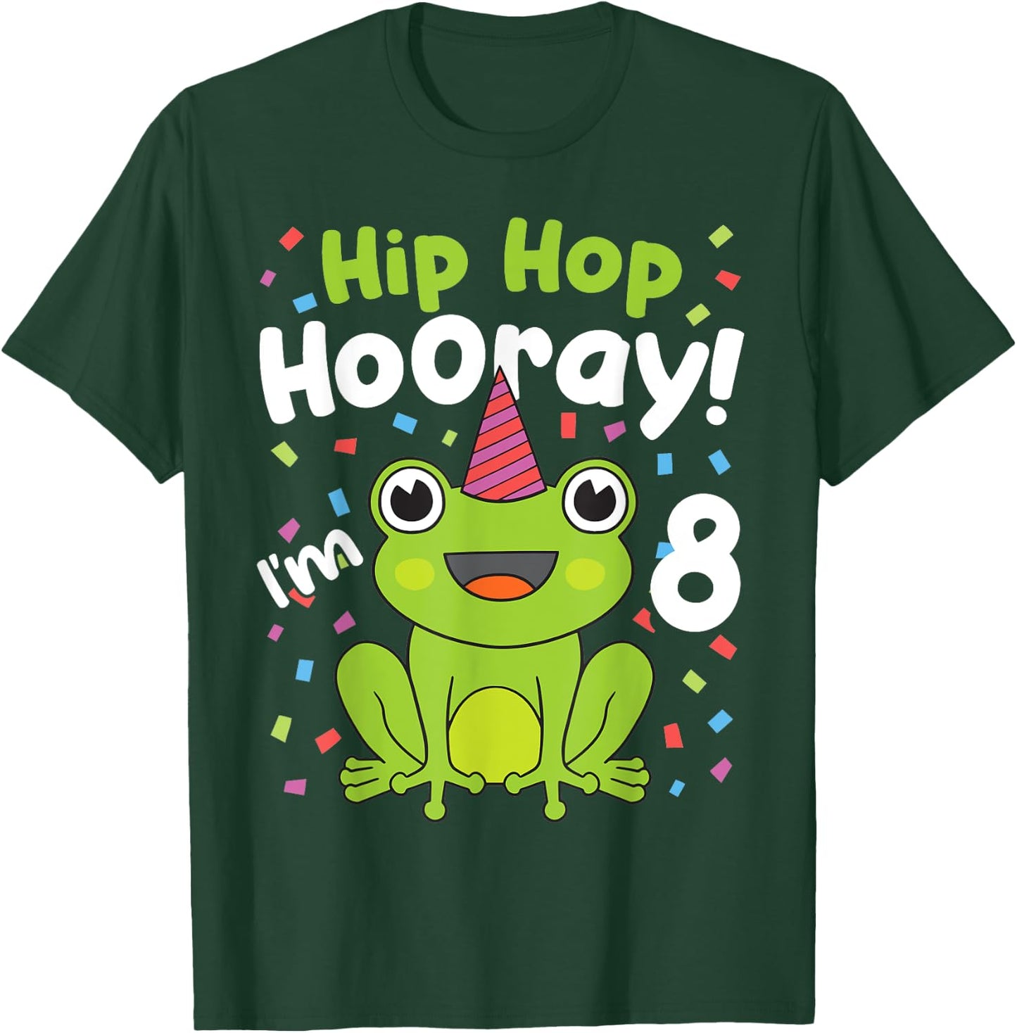 8th Birthday Boy Frog Lover 8 Year Old Funny B-Day Matching T-Shirt - T-Shirt | Forest
