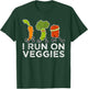 Vegan Athlete Marathon Runner I Run On Veggies Vegan Running T-Shirt - T-Shirt | Forest