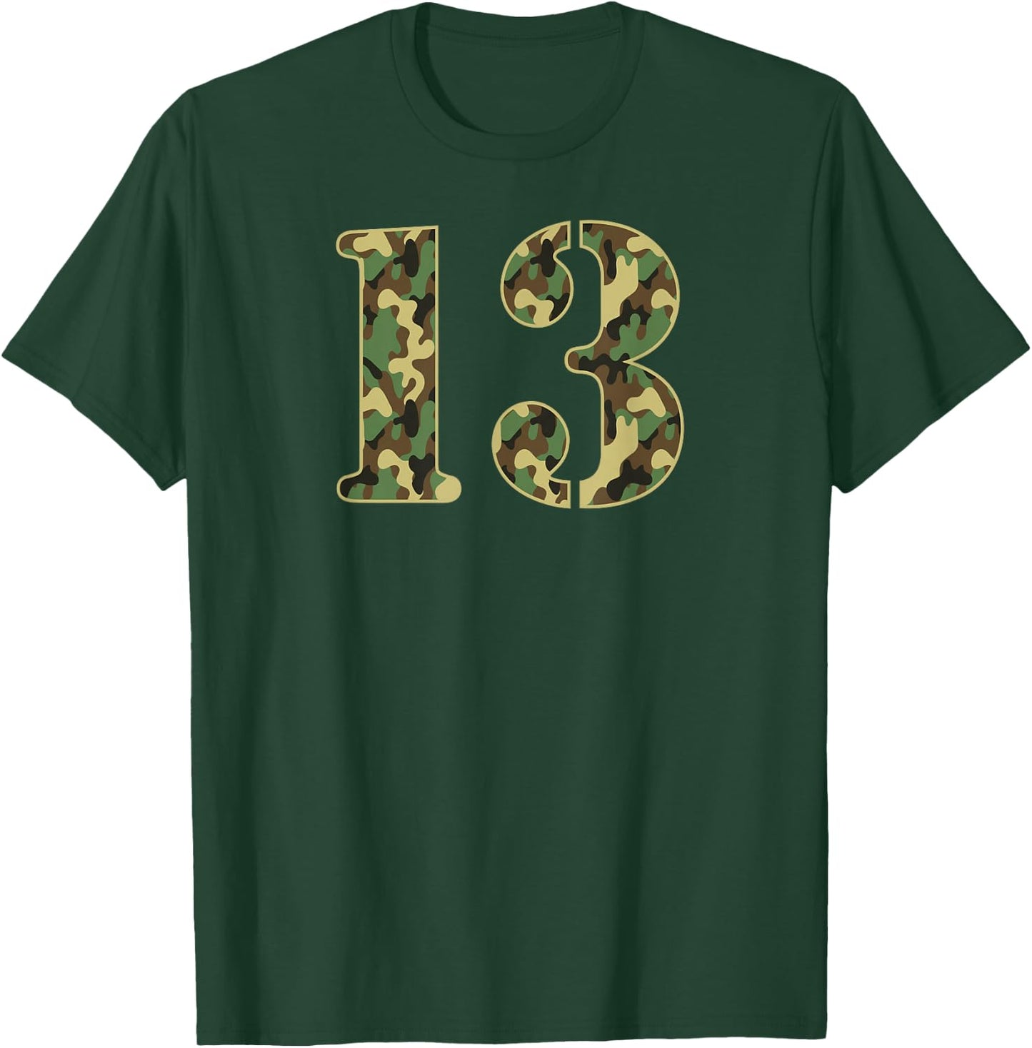13th Birthday Soldier 13 Years Old Military Camouflage T-Shirt - T-Shirt | Forest