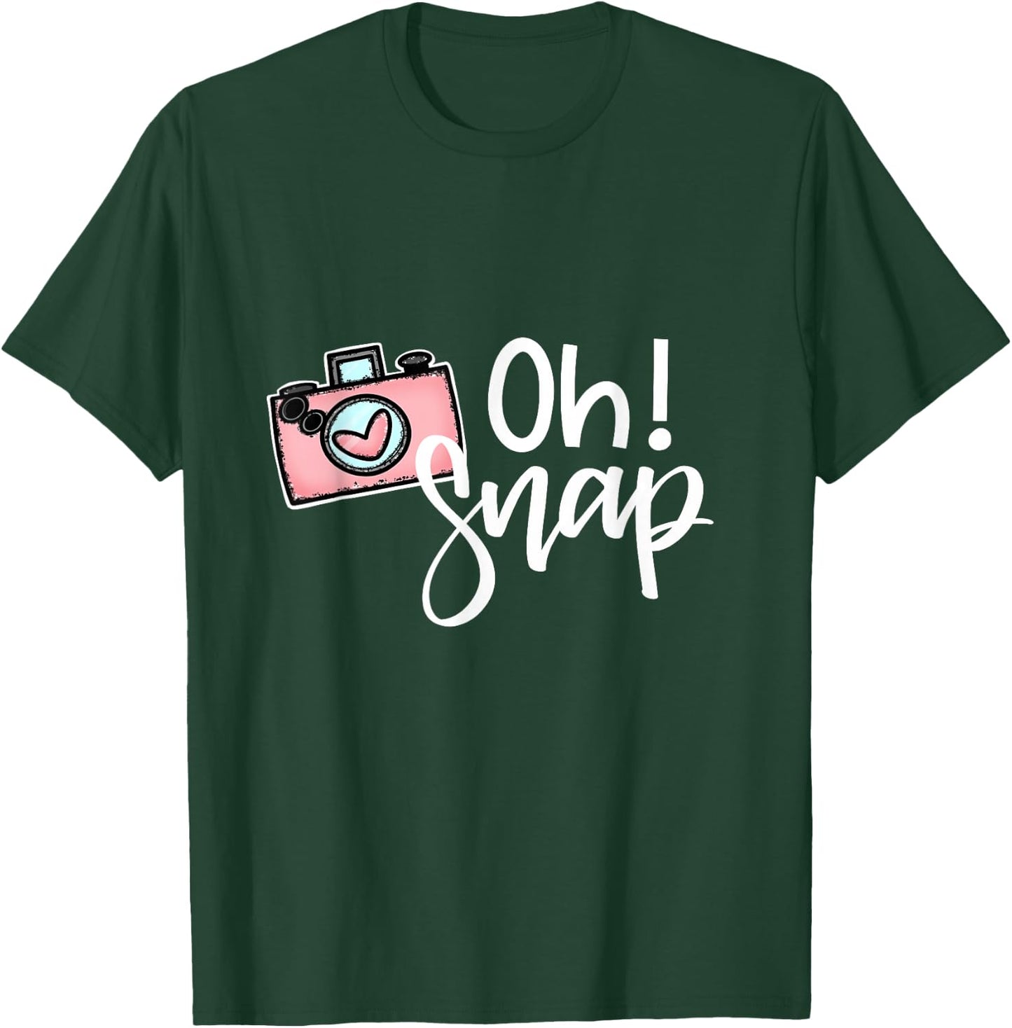 Oh! Snap with Camera Doodle Heart Gift Photographer T-Shirt - T-Shirt | Forest