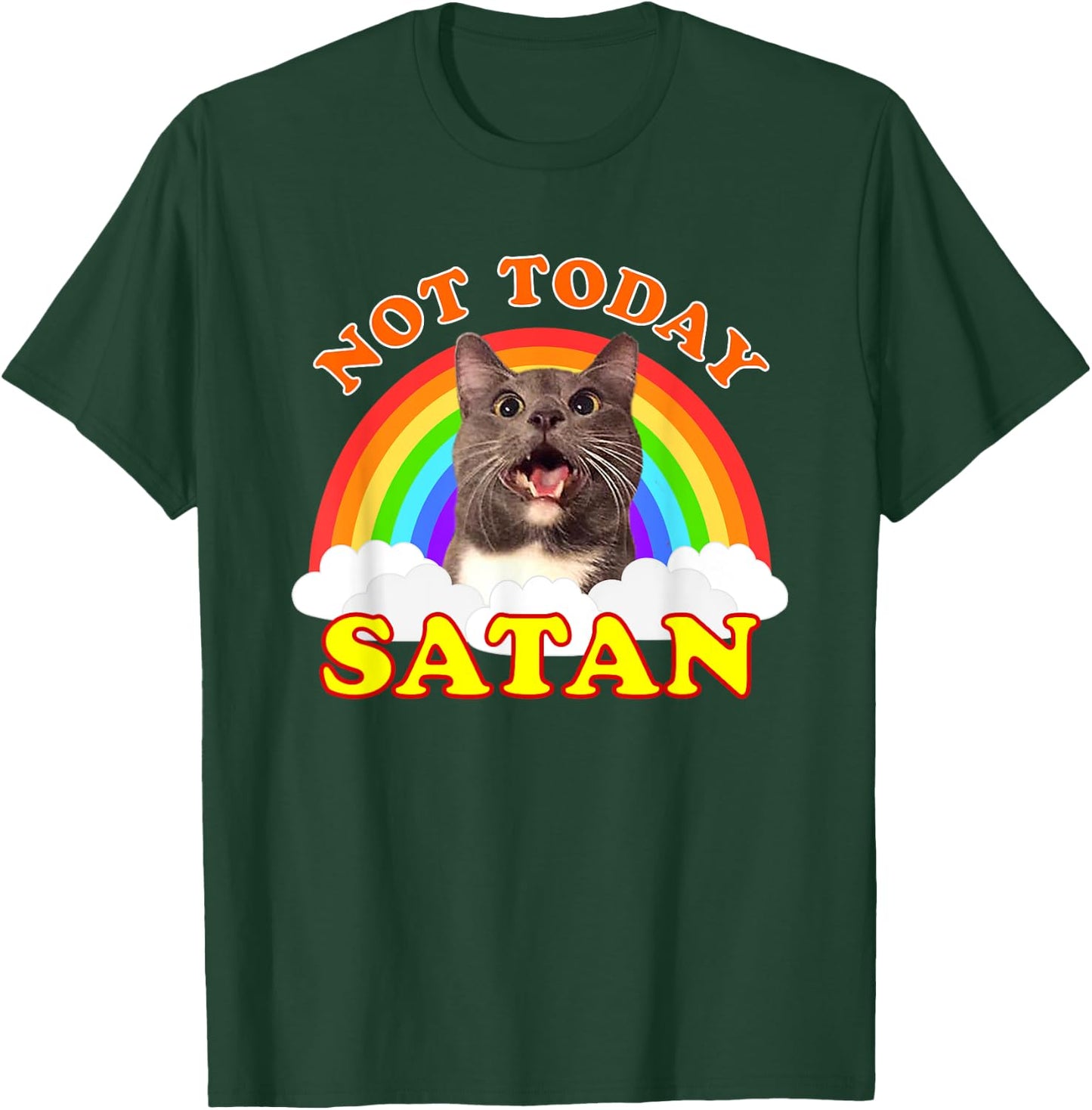 Funny Not Today Satan Cat T-Shirt - T-Shirt | Forest