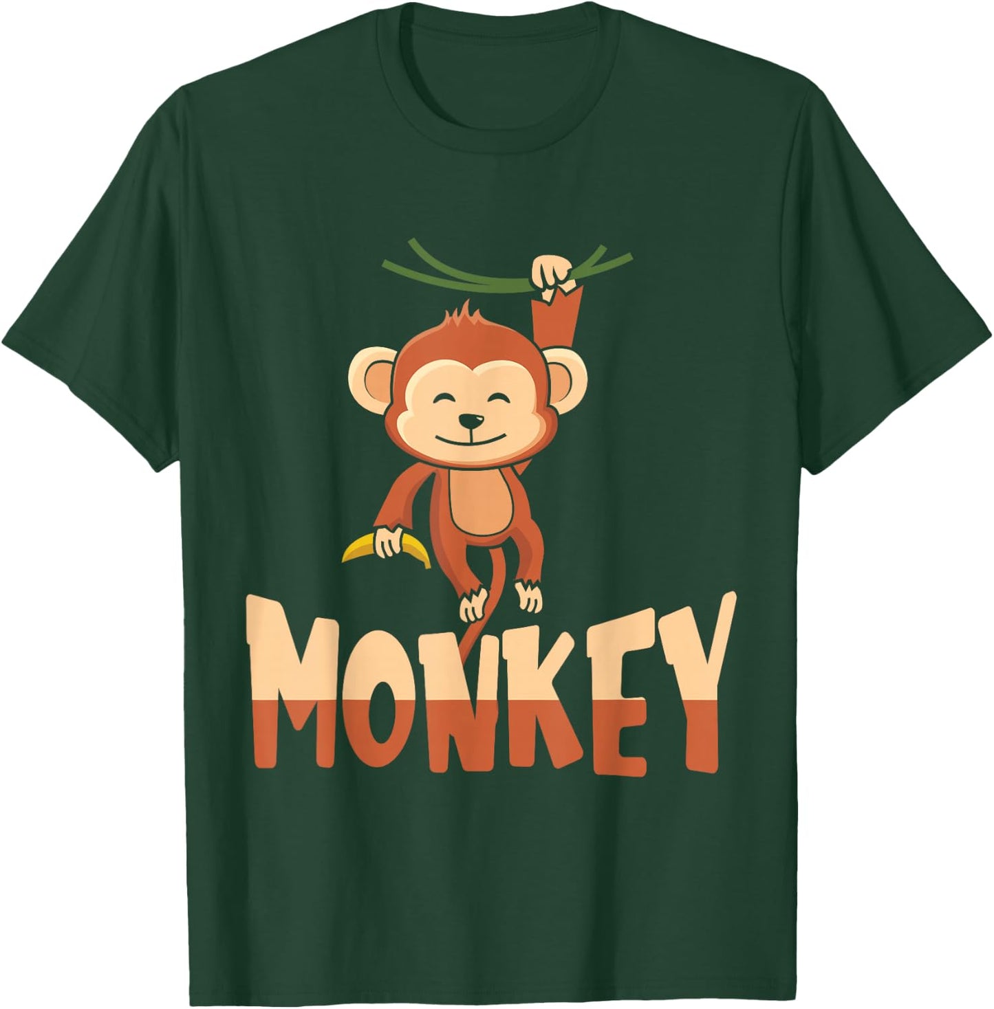 Zoo Animal Toddlers Kids Gift Cute Monkey T-Shirt - T-Shirt | Forest