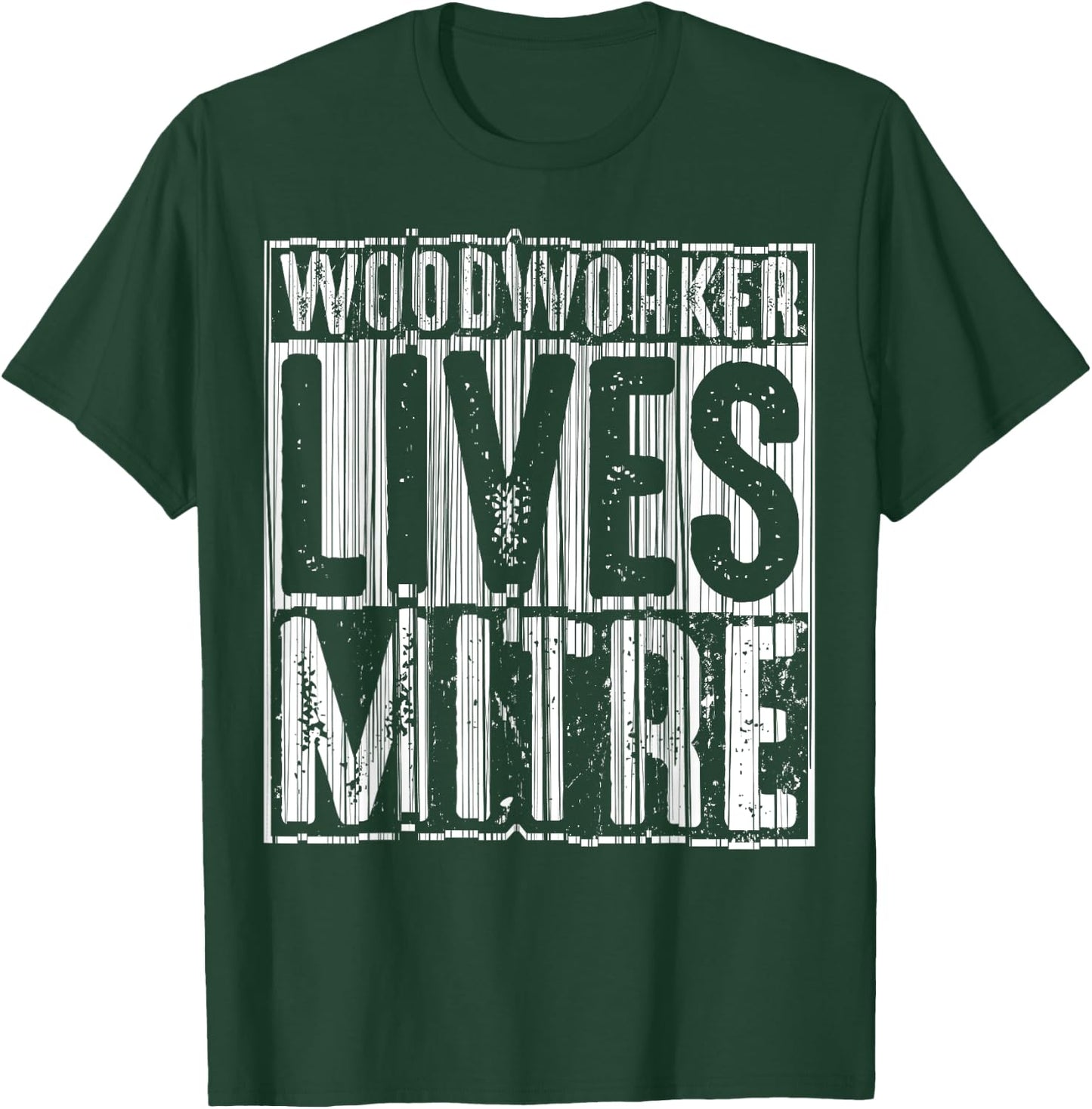 Funny Woodworker Lives Mitre Gift Cute Woodworking T-Shirt - T-Shirt | Forest