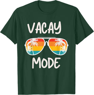 Vacation Summer Sunglasses and Palm Trees Vacay Mode Ocean T-Shirt - T-Shirt | Forest