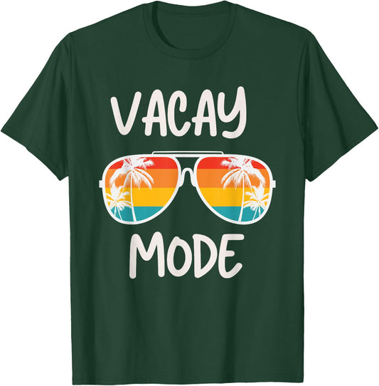 Vacation Summer Sunglasses and Palm Trees Vacay Mode Ocean T-Shirt - T-Shirt | Forest