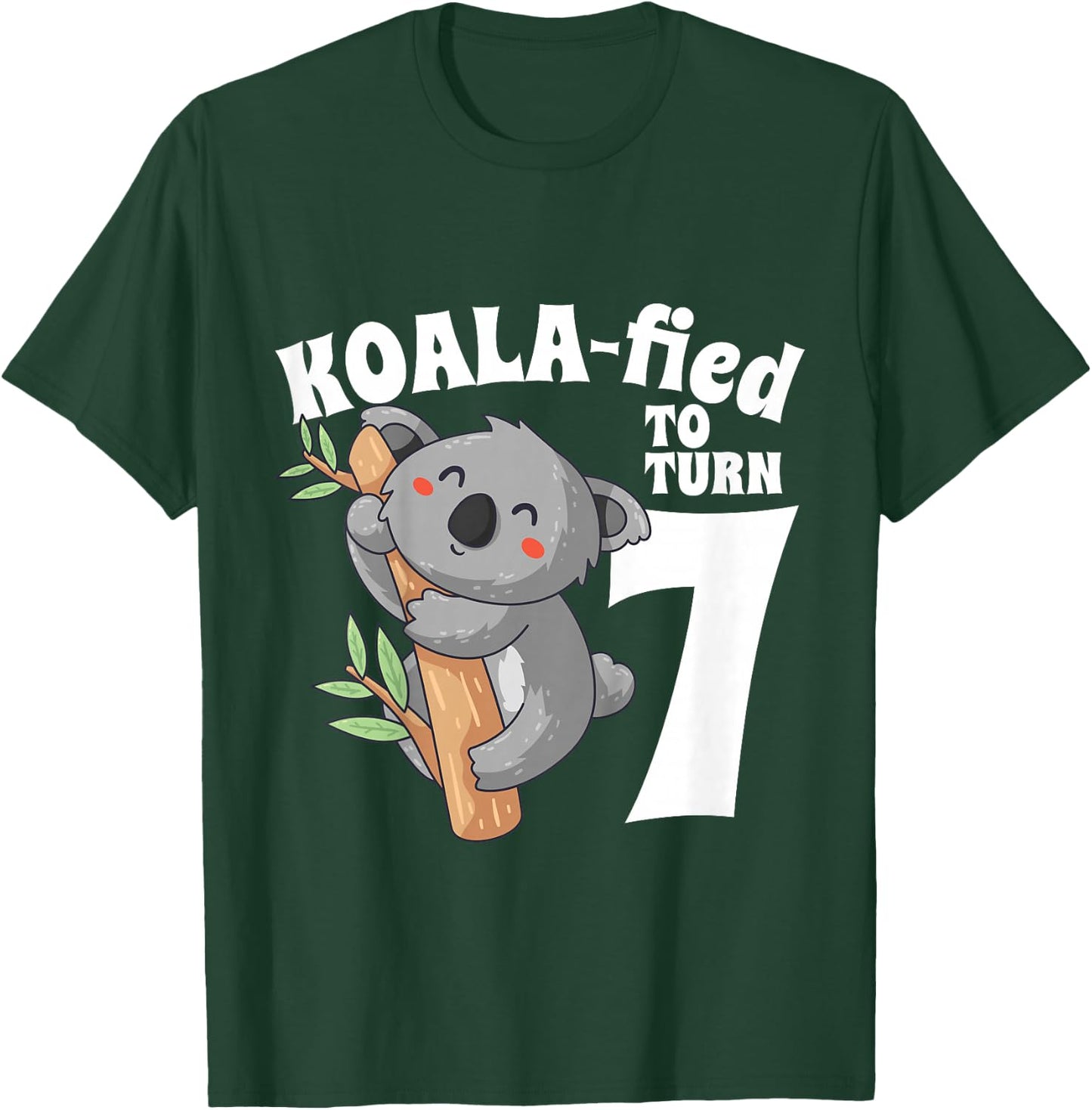 7 Year Old Koala Birthday Koalafied Girl Cute 7th Girls Gift T-Shirt - T-Shirt | Forest