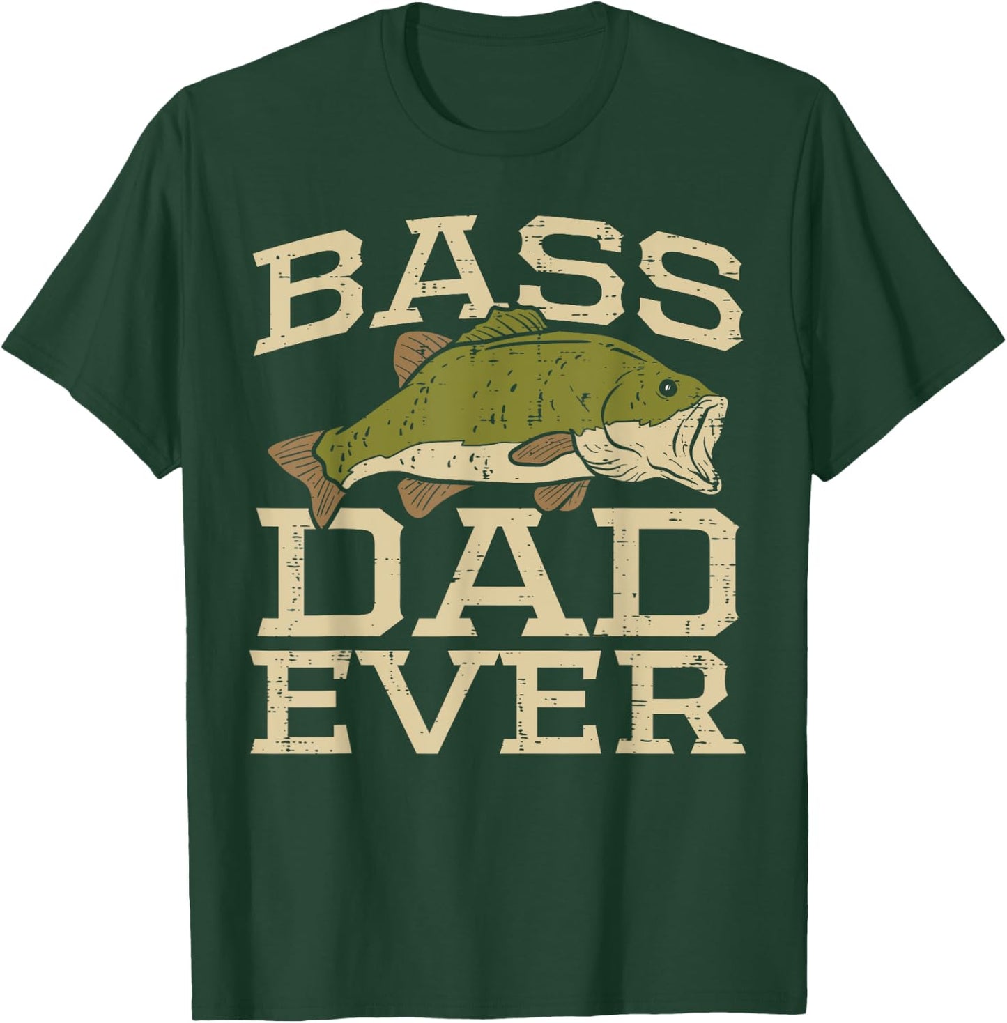 Bass Dad Ever Fishing Fish Fisherman Fathers Day Dad Gift T-Shirt - T-Shirt | Forest